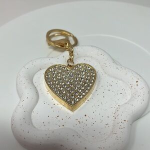Gold Heart Keychain with Crystals